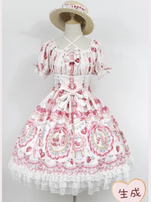 Souffle Song strawberry rabbit lolita dress OP (SS777)